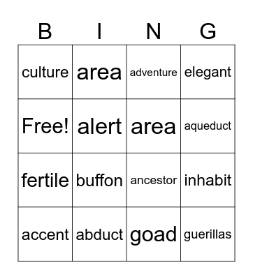 W.O.W. Bingo Card
