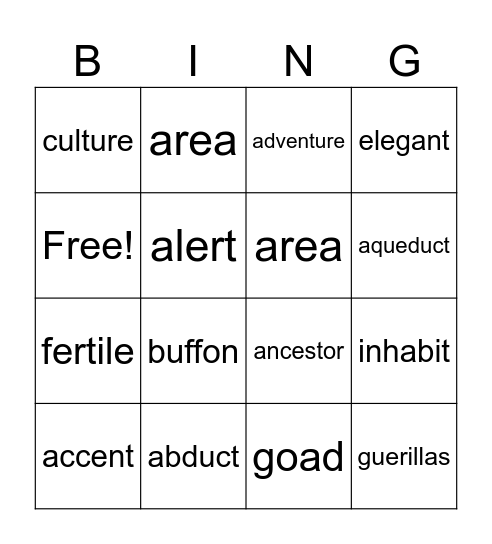 W.O.W. Bingo Card