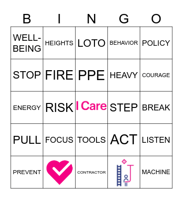I CARE Bingo Card