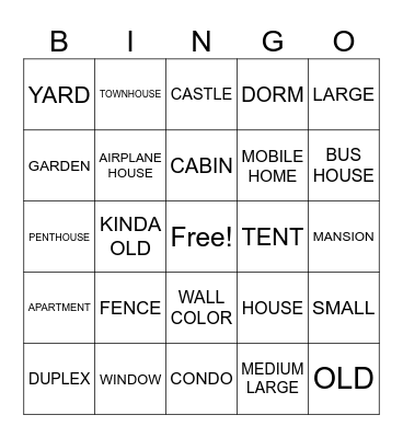 Housing Signs Bingo (SN 3) Bingo Card