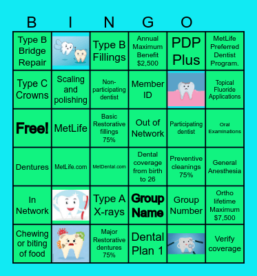 City of Wilmington Dental Bingo Card