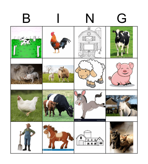 herhaling : op de boerderij Bingo Card