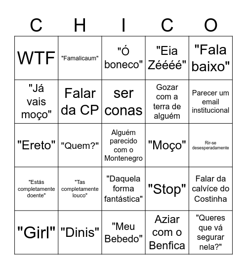 ChicoBingo Card