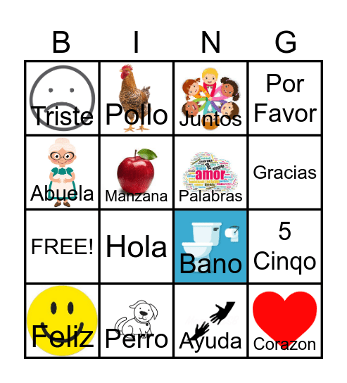 Spanish Bingo Card