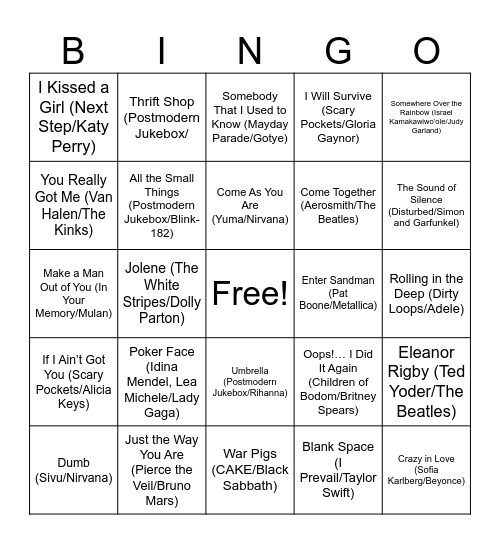 Cover Bingo Card