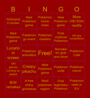 Pokémon Day! Bingo Card