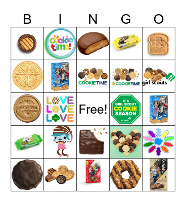 Girl Scout Cookie Bingo Card