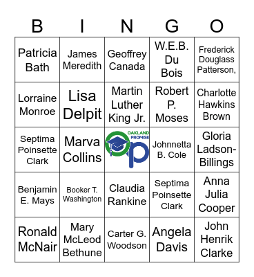 Visionary Black Leaders in Education Bingo Card