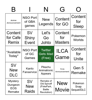 Pokemon Day 2024 Bingo Card