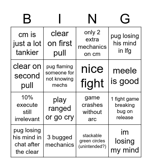 Cerus cm Bingo Card