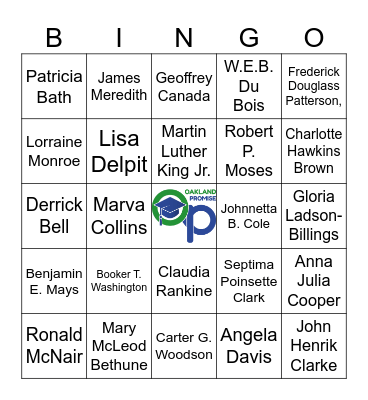 Visionary Black Leaders in Education Bingo Card