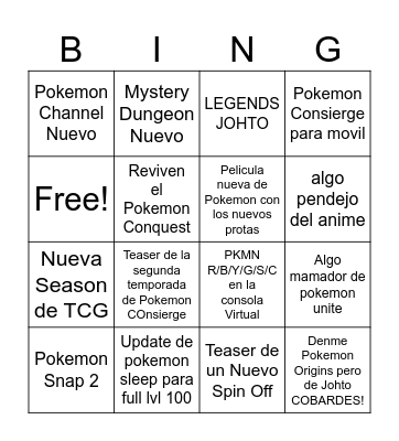 POKEDECEPCIONES Bingo Card