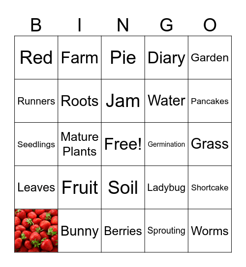 Smithville FFA Strawberry Bingo Card