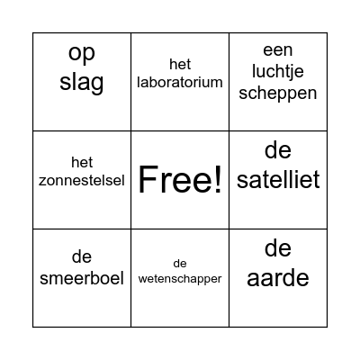 Themawoorden Bingo Card