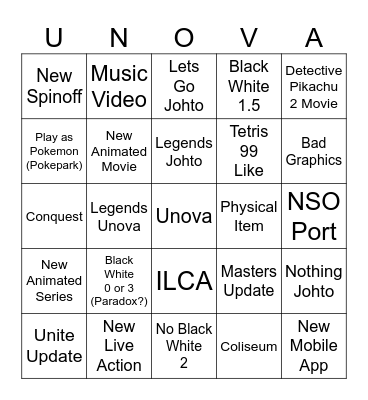 Pokemon Day Bingo Card