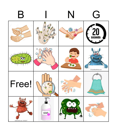 Handwashing Bingo Card