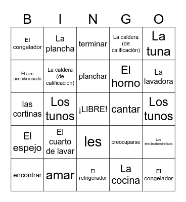 Encuentros 2, Unidad 2, Desafío 3 Bingo Card
