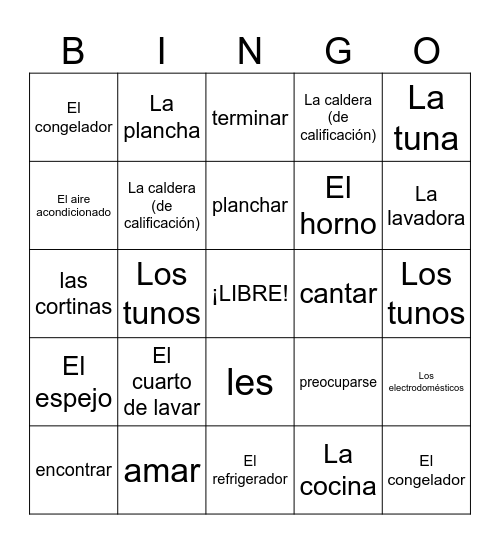 Encuentros 2, Unidad 2, Desafío 3 Bingo Card