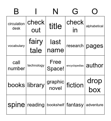FSMS Library Bingo Card