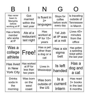 GCF - GET TO KNOW YOU BINGO Card