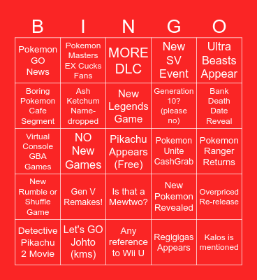 Pokemon Day BINGO 2024 Bingo Card