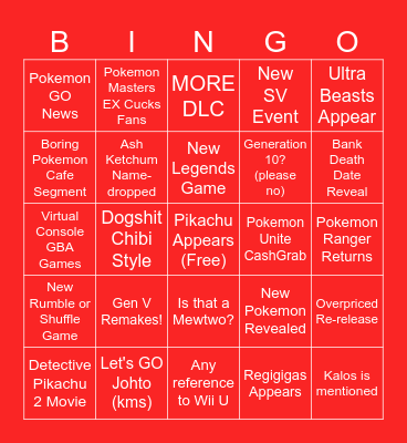 Pokemon Day BINGO 2024 Bingo Card