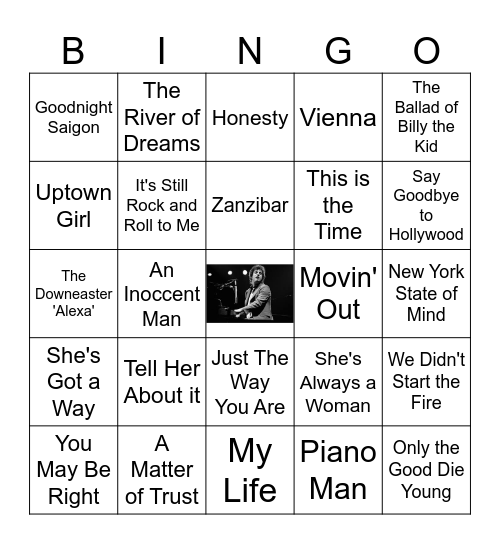 Billy Joel Bingo Card