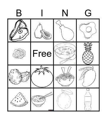 English Food Bingo Card