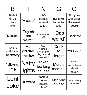 Dr. Ball Bingo! Bingo Card