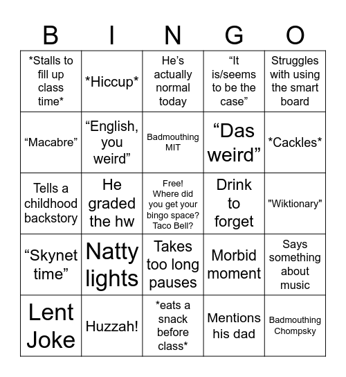 Dr. Ball Bingo! Bingo Card