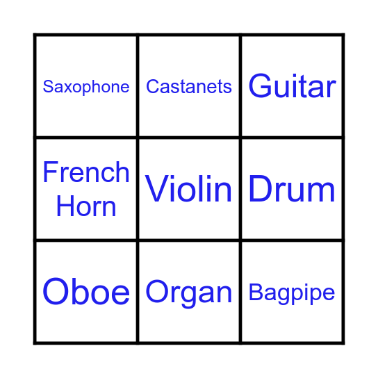 MUSIC Bingo Card