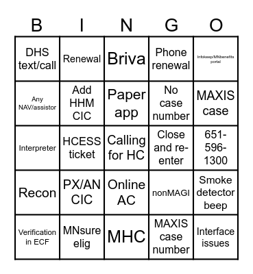 METS Phone Bingo Card