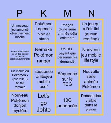 POKEMON DIRECT 2k24 Bingo Card
