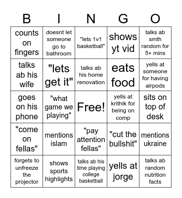 biebel bingo Card
