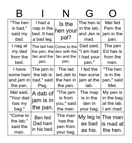 ESL Beginning Section 2 Bingo Card