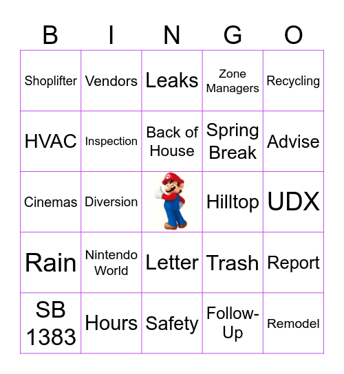 CityWalk Bingo Card