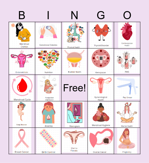 WOMEN'S HEALTH BINGO Card