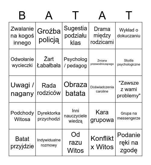 ShoeGate Bingo Card