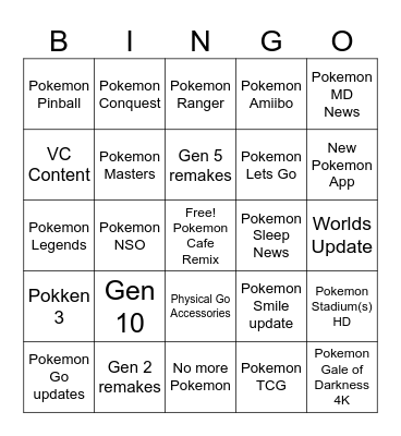 POKEMON DAY BINGO Card