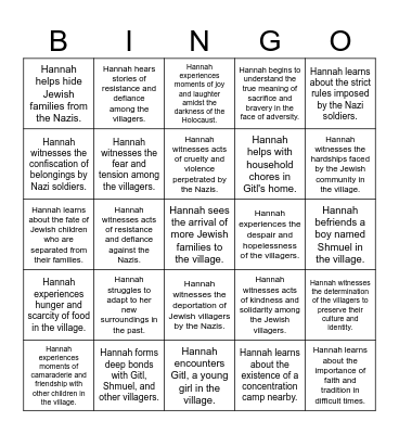 Chapters 3 & 4 Bingo Card