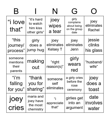 bachhhh ep 7 Bingo Card
