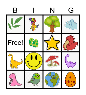 Dinosaur Bingo Card