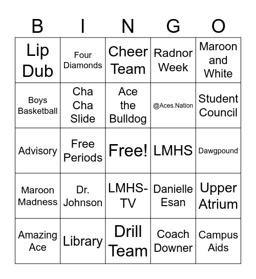 Mini-Thon Bingo Card