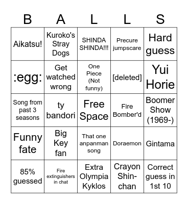 AMQ Ranked Pain Bingo Card