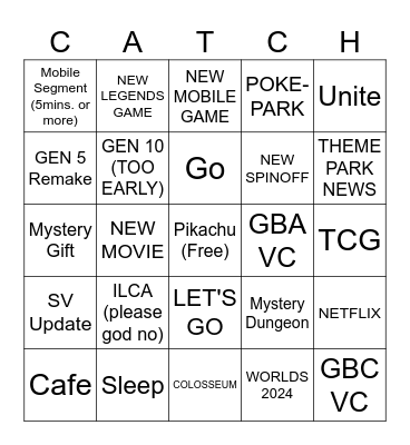 Pokemon Day 2024 Bingo Card