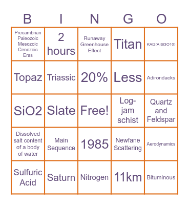 Astrobingoclub Bingo Card
