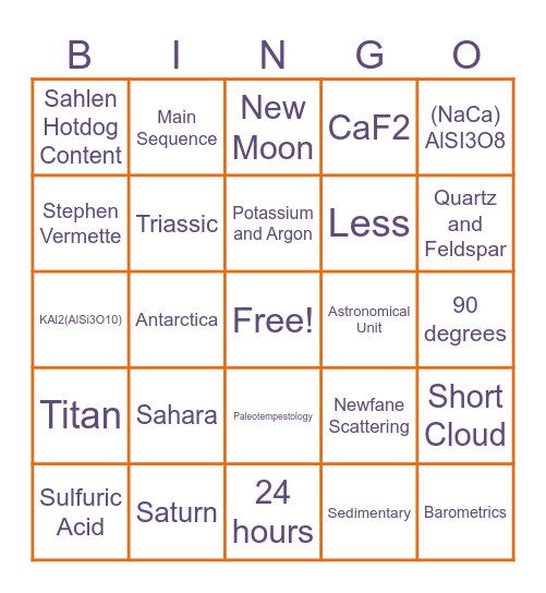 Astrobingoclub Bingo Card
