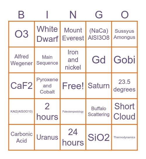 Astrobingoclub Bingo Card