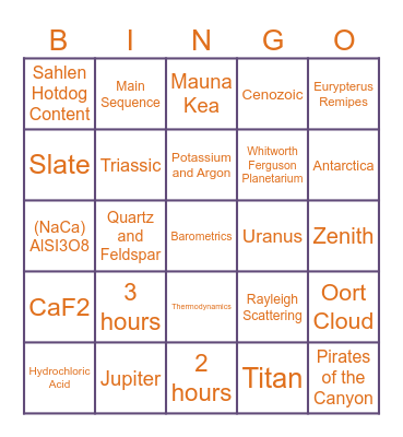 Astrobingoclub Bingo Card