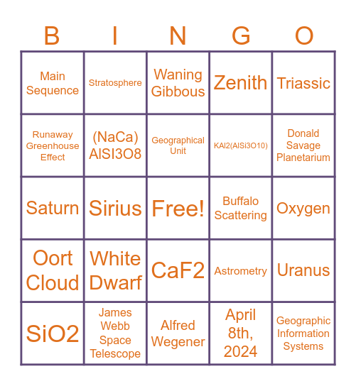 Astrobingoclub Bingo Card